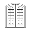 12-lite radius top French double door
Unit Dimension 73-7/8" x 95-3/4"
Door Dimension 35-3/16" x 93-3/8"
Panel - none
Glazing - Decorative IG, TDL